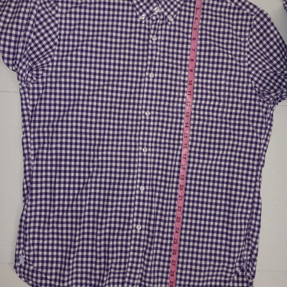 J.CREW COTTON BLEND GINGHAM PLAID PRINT LONG SLEEVE BUTTON DOWN SHIRT